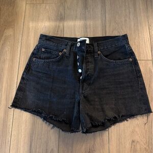 Agolde Black Jean Shorts